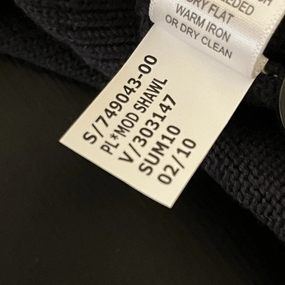 Banana Republic Shawl Neck Button Up Sweater Navy Blue Men Large Pima Cotton NWT